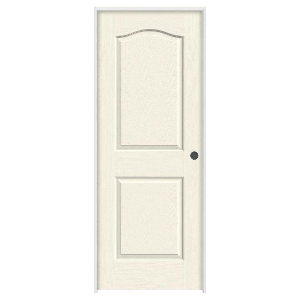 JELDWEN 30 in. x 80 in. Princeton Vanilla Painted LeftHand Smooth Solid Core Molded Composite