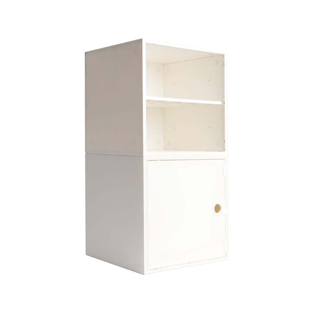 iCube 2Cube Kit with Door and Shelf 27.5 in. x 13.75 in. White Modular