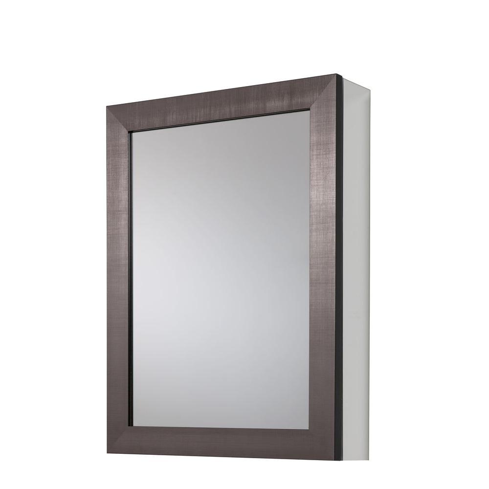 Glacier Bay 20 In X 26 In Framed Aluminum Recessed Or Surface Mount Bathroom Medicine Cabinet In Coppered Pewter Sp2026ps1 The Home Depot