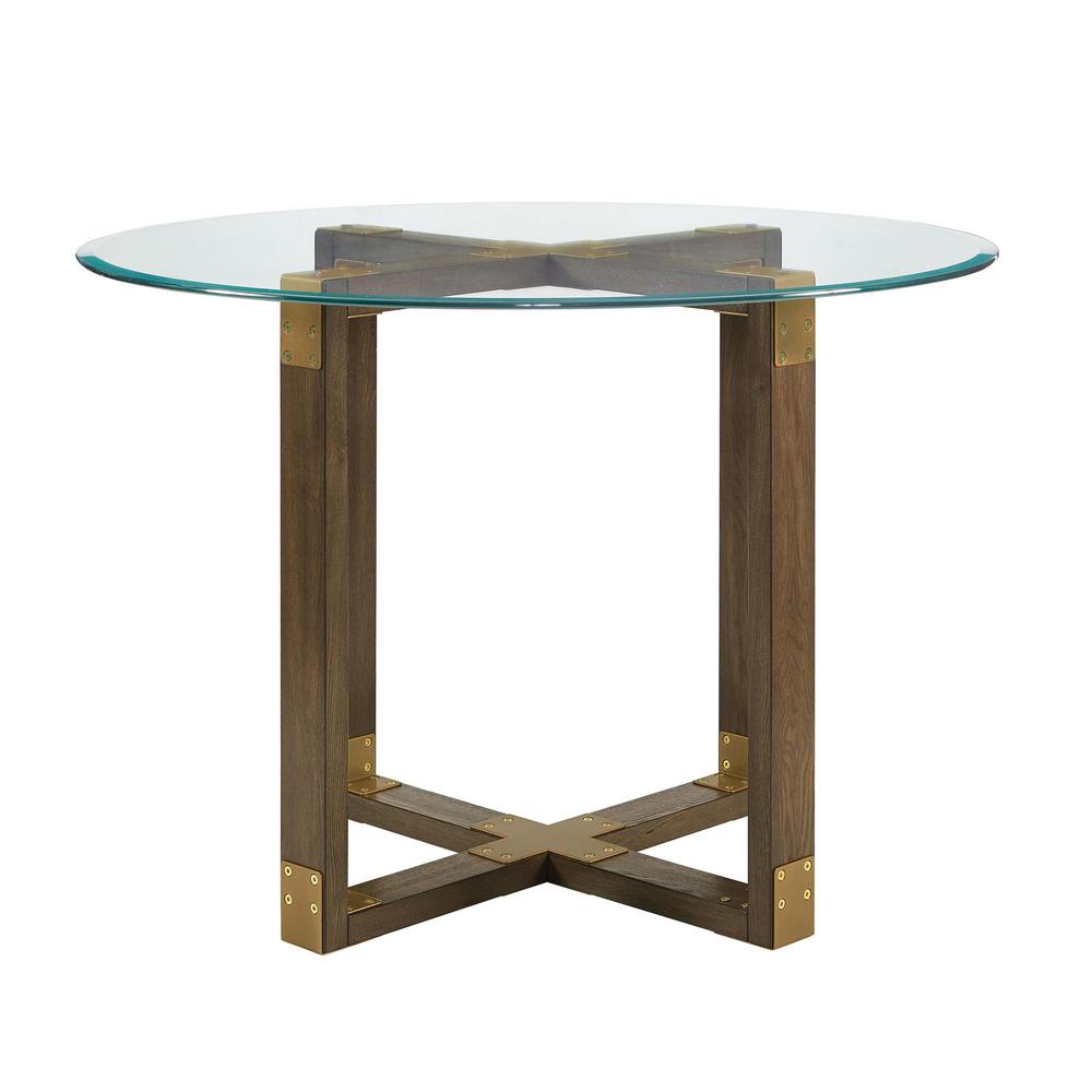 Dorel Living Twila Rustic Oak Gl Top Dining Table Fh7805 The Twila Rustic Oak Gl Top Dining Table