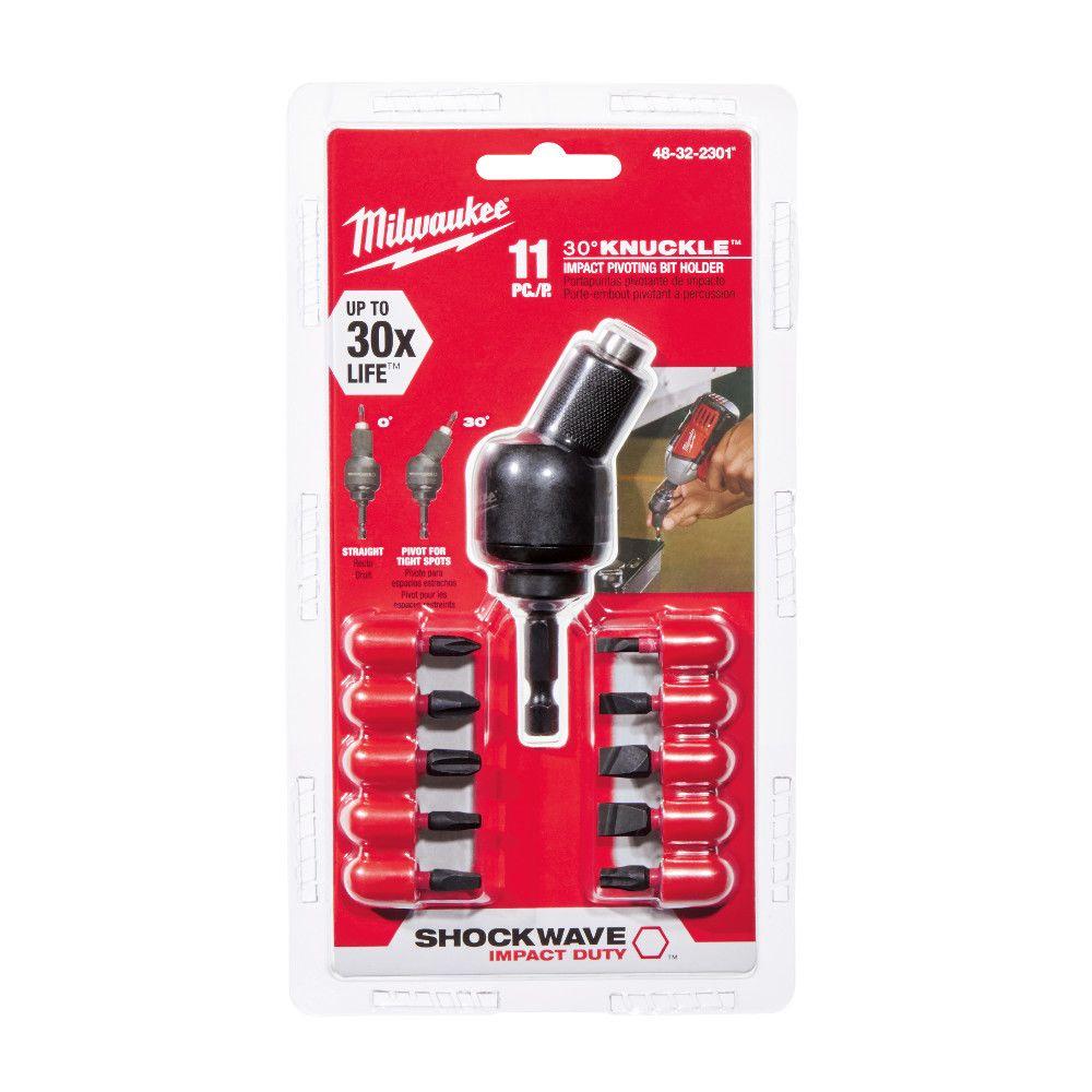 Milwaukee Shockwave 30 Degree Knuckle Bit Holder Set (11Piece)4832