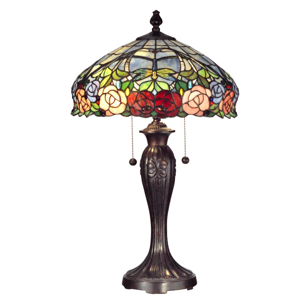 Dale Tiffany 27 In Fieldstone Zenia Table Lamp With Tiffany Art