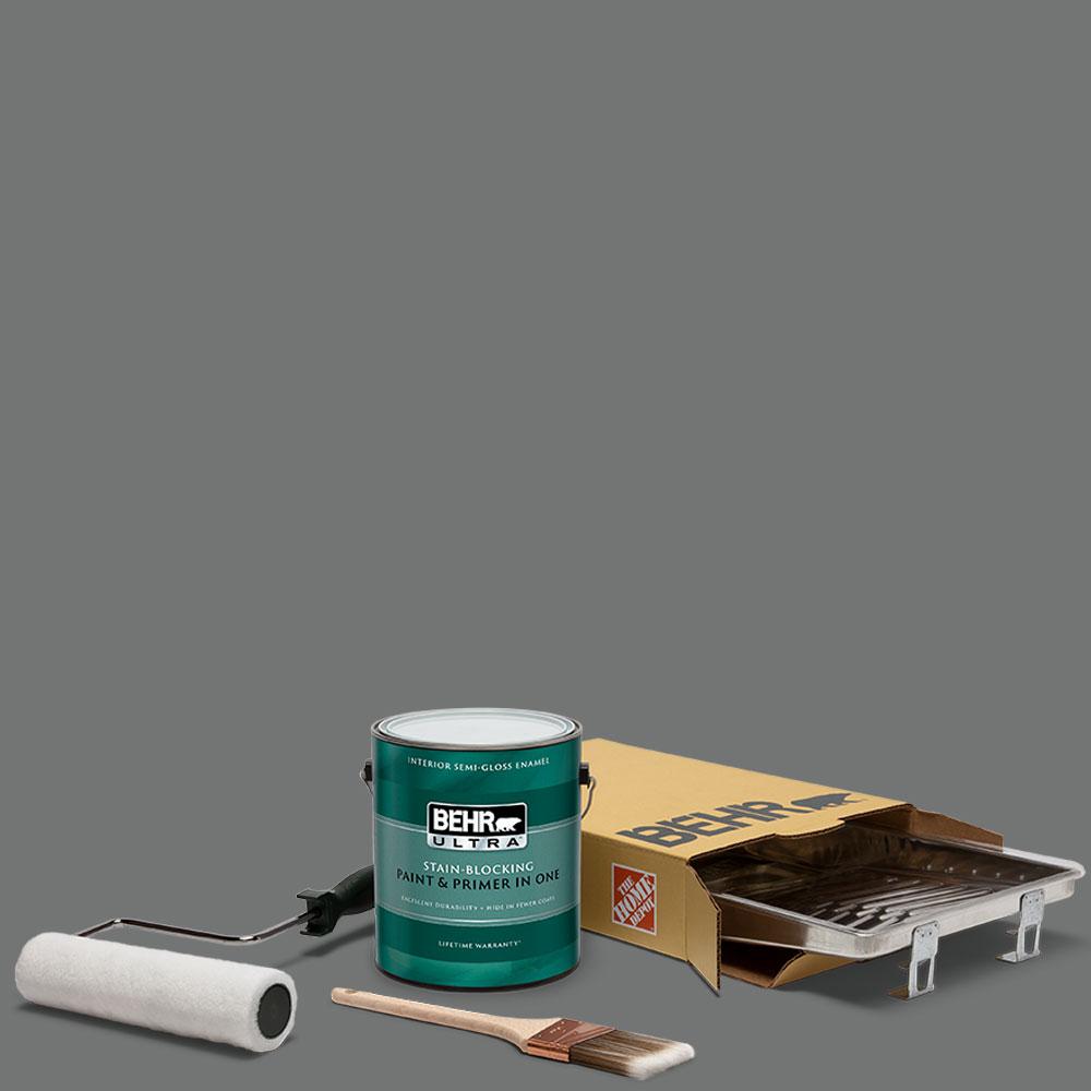 BEHR 1 gal. N5205 Iron Mountain Ultra SemiGloss Enamel Interior