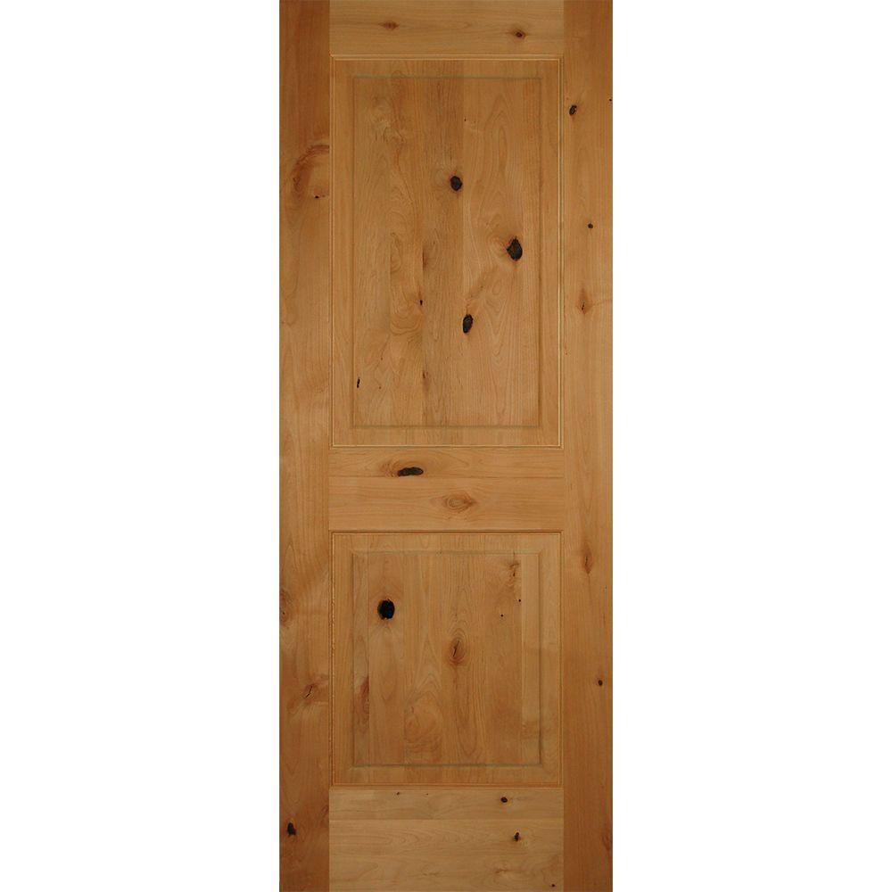 Builders Choice 32 in. x 80 in. 2Panel Square Top Solid Core Knotty