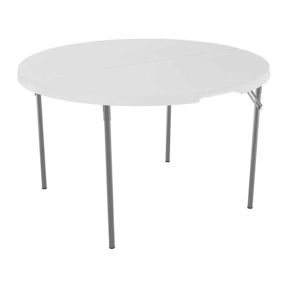 Enduro 48 In Earth Tan Plastic Portable Crawlfish Table Ta48fcf01 White Granite Round Fold In Half Table