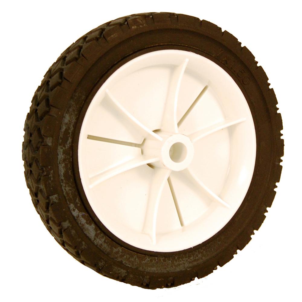 Powercare 7 In X 1 5 In Universal Plastic Wheel For Lawn Mowers 460443 The Home Depot