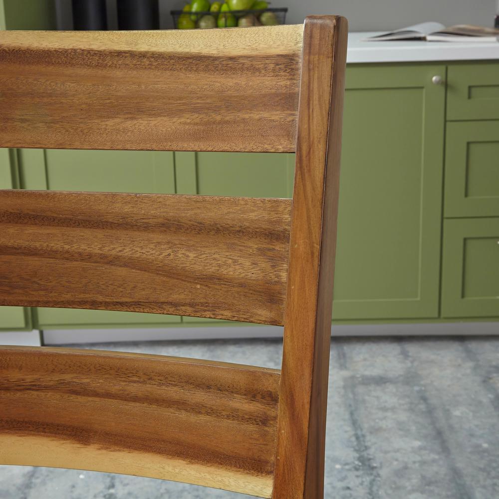 Homestyles Forest Retreat Live Teak Wood Brown High Dining Set Table 4 Stools 5185 359 The Home Depot