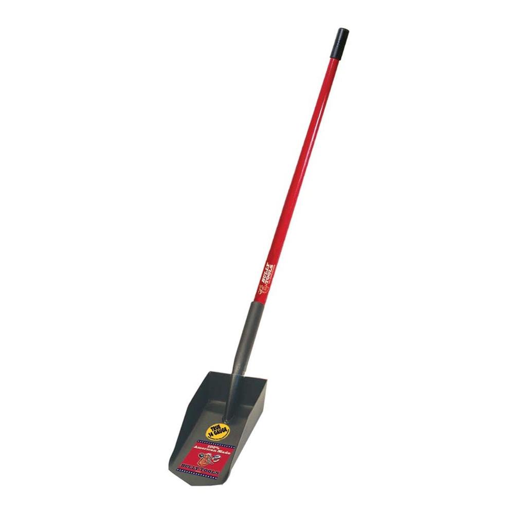 Bully Tools 14-Gauge 6 in. Box Style Trench Shovel with Fiberglass Long