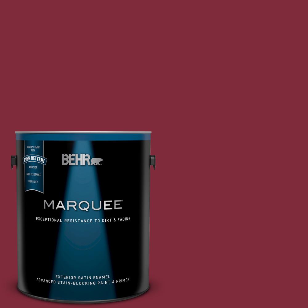Behr Marquee 1 Gal S H 130 Red Wine Satin Enamel Exterior S H 130 Red Wine Satin Enamel Exterior Paint And Primer In One