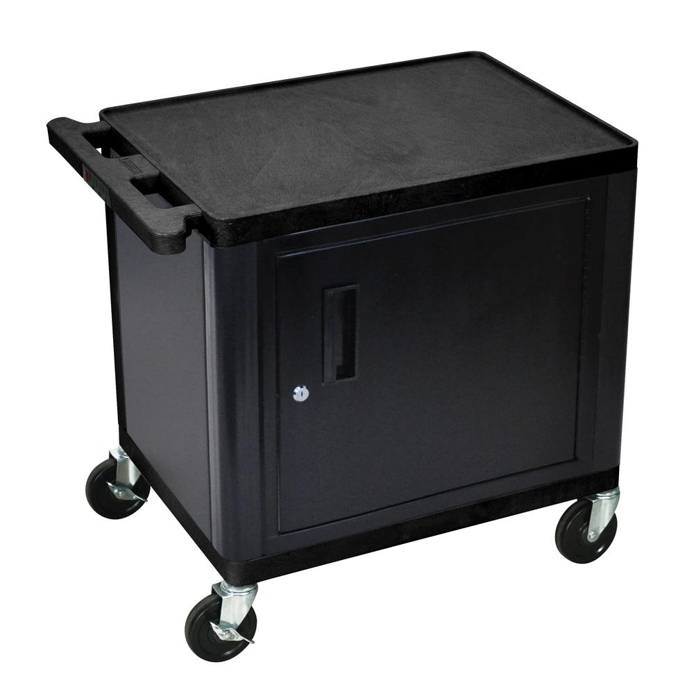 Luxor Lp 24 In A V Cart With Cabinet In Black Lp26ce B The Home