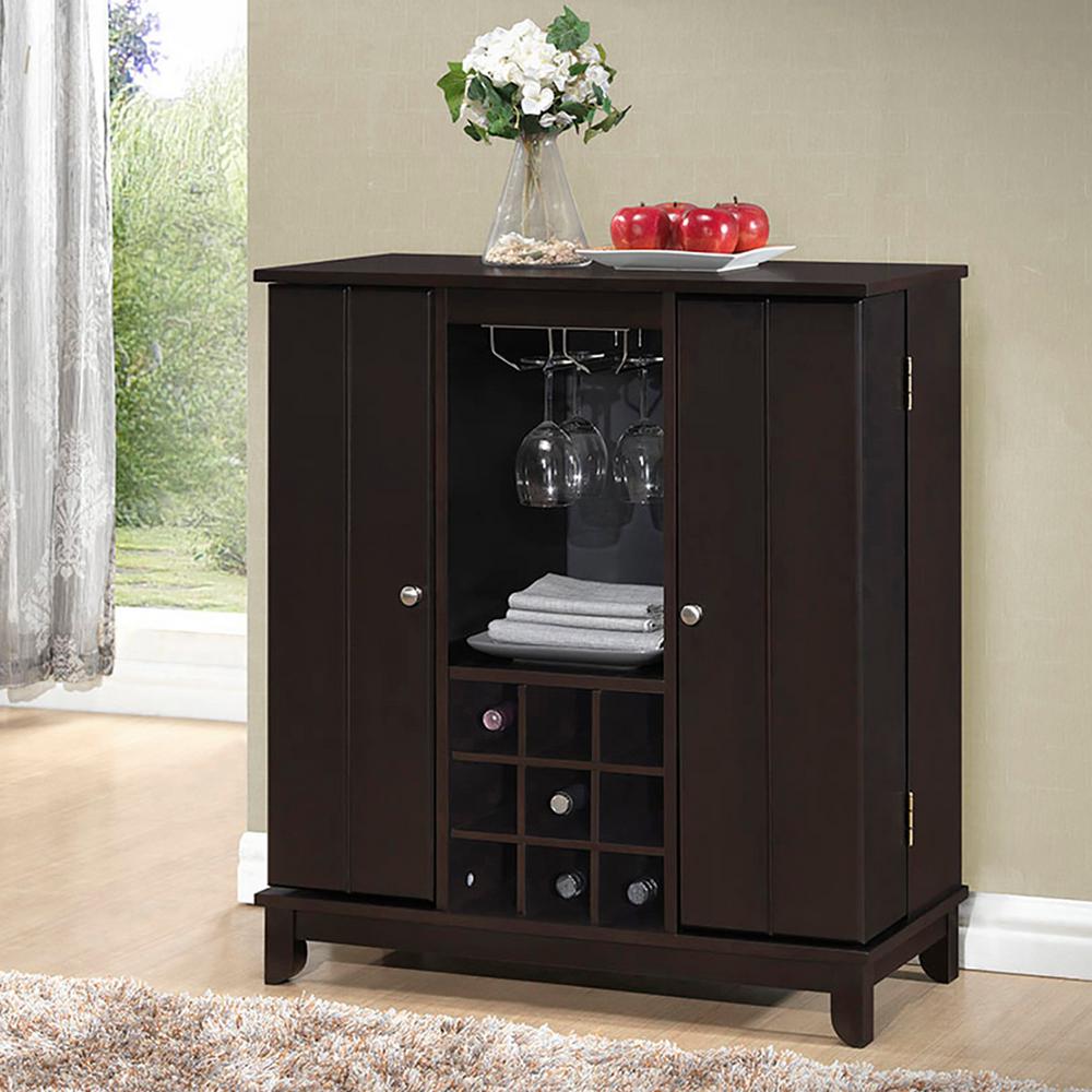 Winsome Wood Yukon 14Bottle Wine in Espresso Finish92655