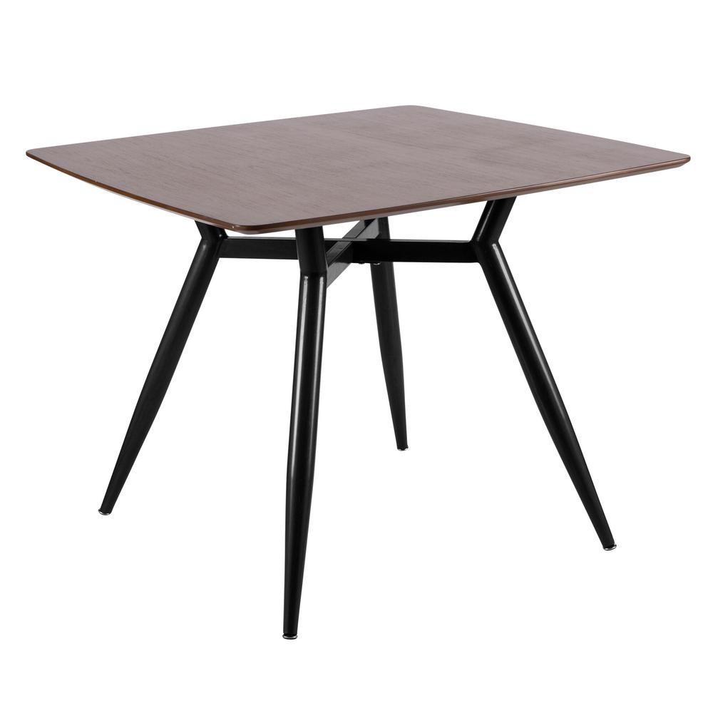Lumisource Clara Black Metal And Walnut Wood Square Dining Table Dt Lumisource Clara Black Metal And Walnut Wood Square Dining Table