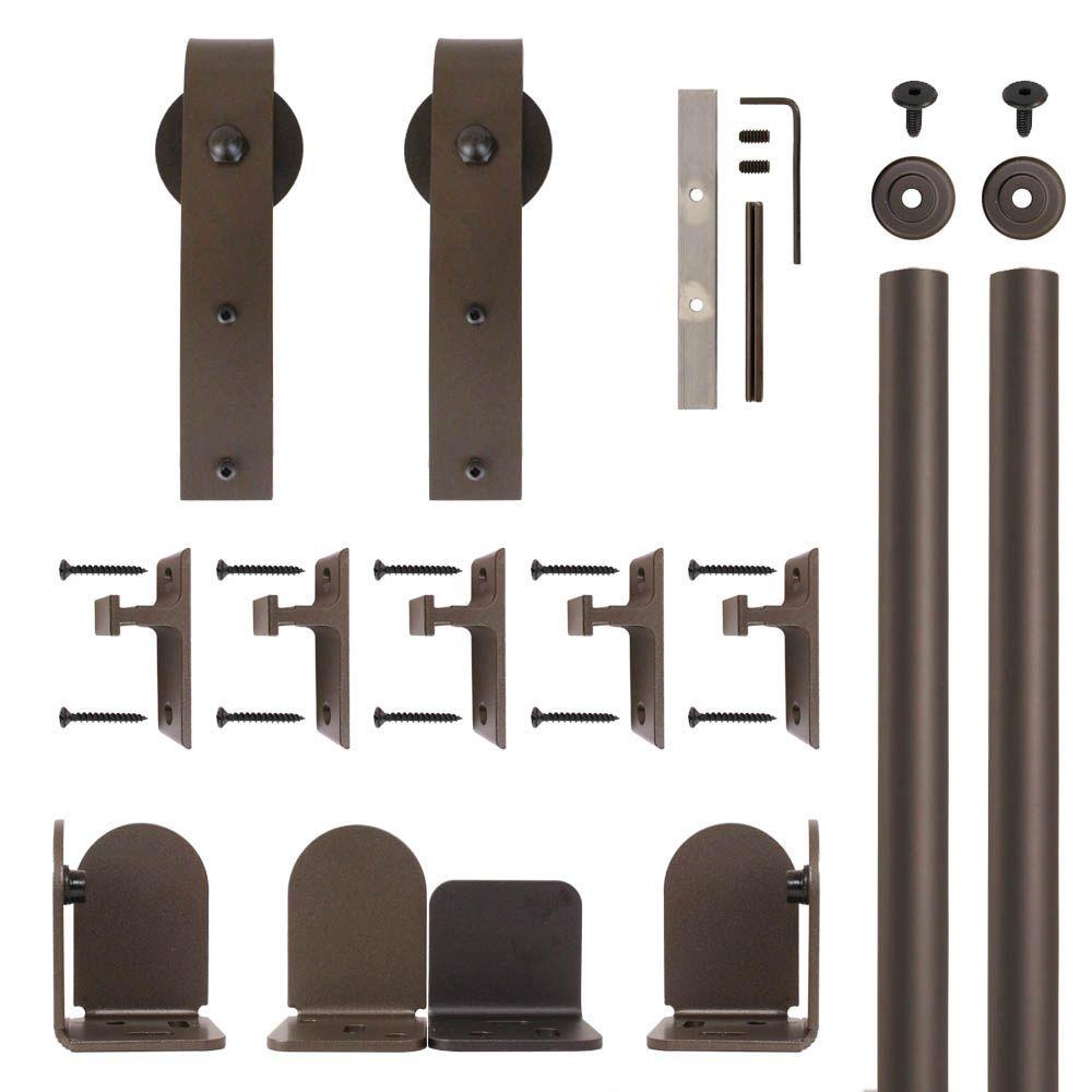 Quiet Glide Hook Hardware Oil Rubbed Bronze Rolling Door Hardware Kit
