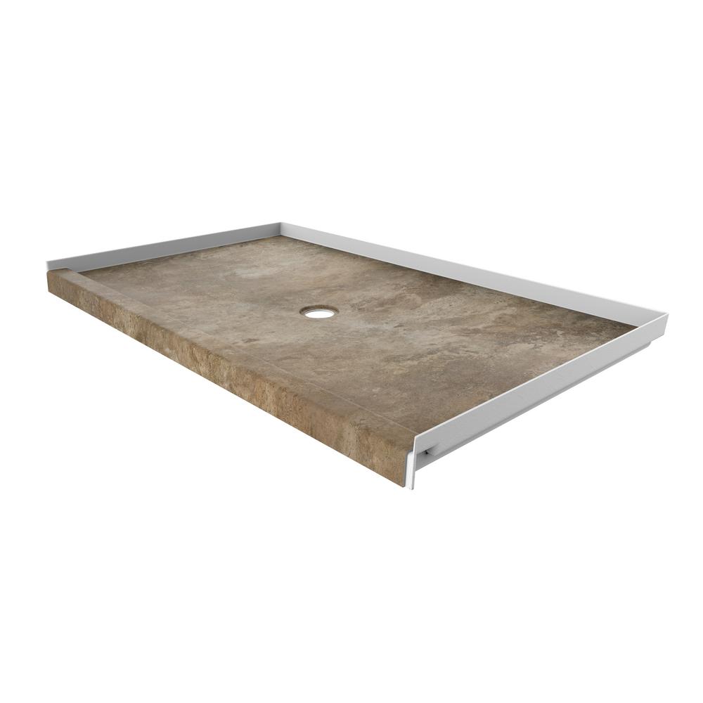 FlexStone 60 in. x 36 in. Single Threshold Shower Base with Center
