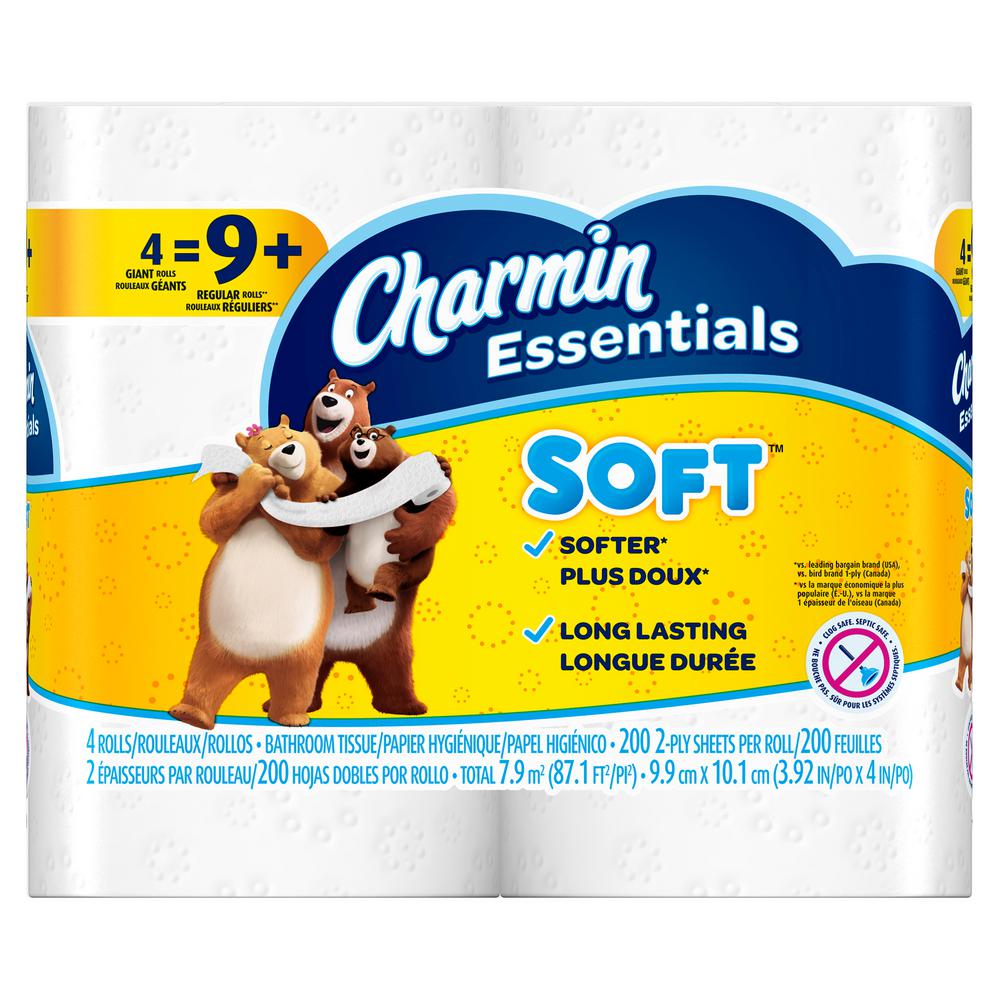 Essentials Soft Toilet Paper (4 Giant Rolls)