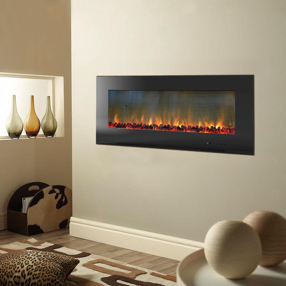 Cambridge Metropolitan 56 in. WallMount Electic Fireplace in BlackCAM56WMEF2BLK  The Home Depot