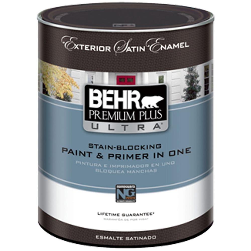 BEHR Premium Plus Ultra 1qt. Deep Base Satin Enamel Exterior Paint