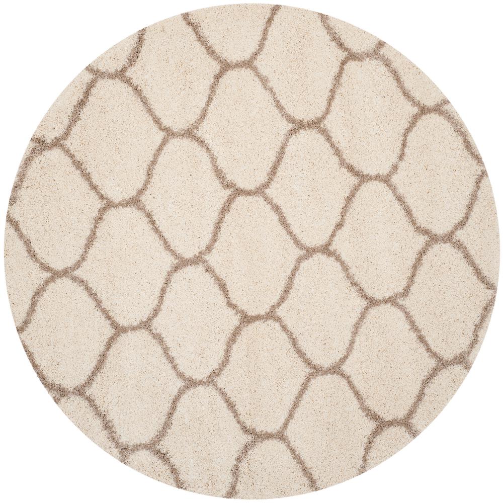 Safavieh Hudson Shag Ivory/Beige 9 ft. x 9 ft. Round Area RugSGH280D