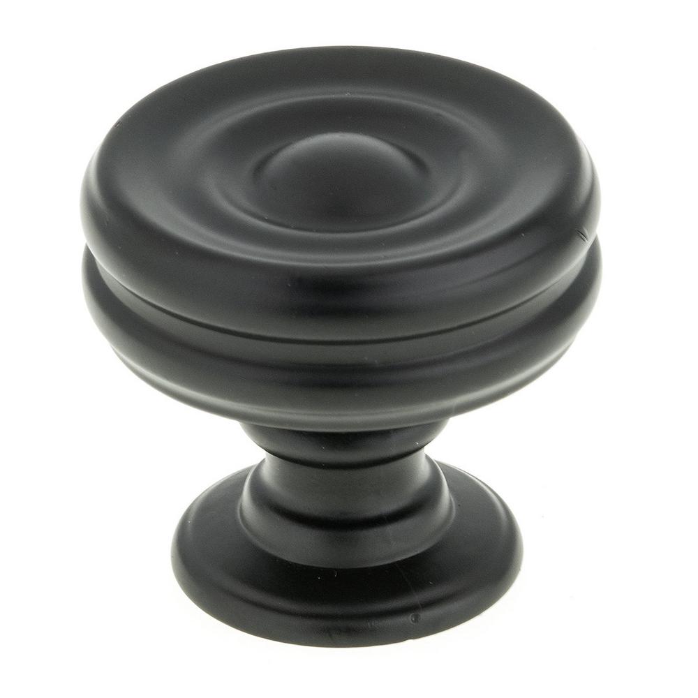 Liberty 13/8 in. (35mm) Black Plastic Round KnobP624AAHBLC