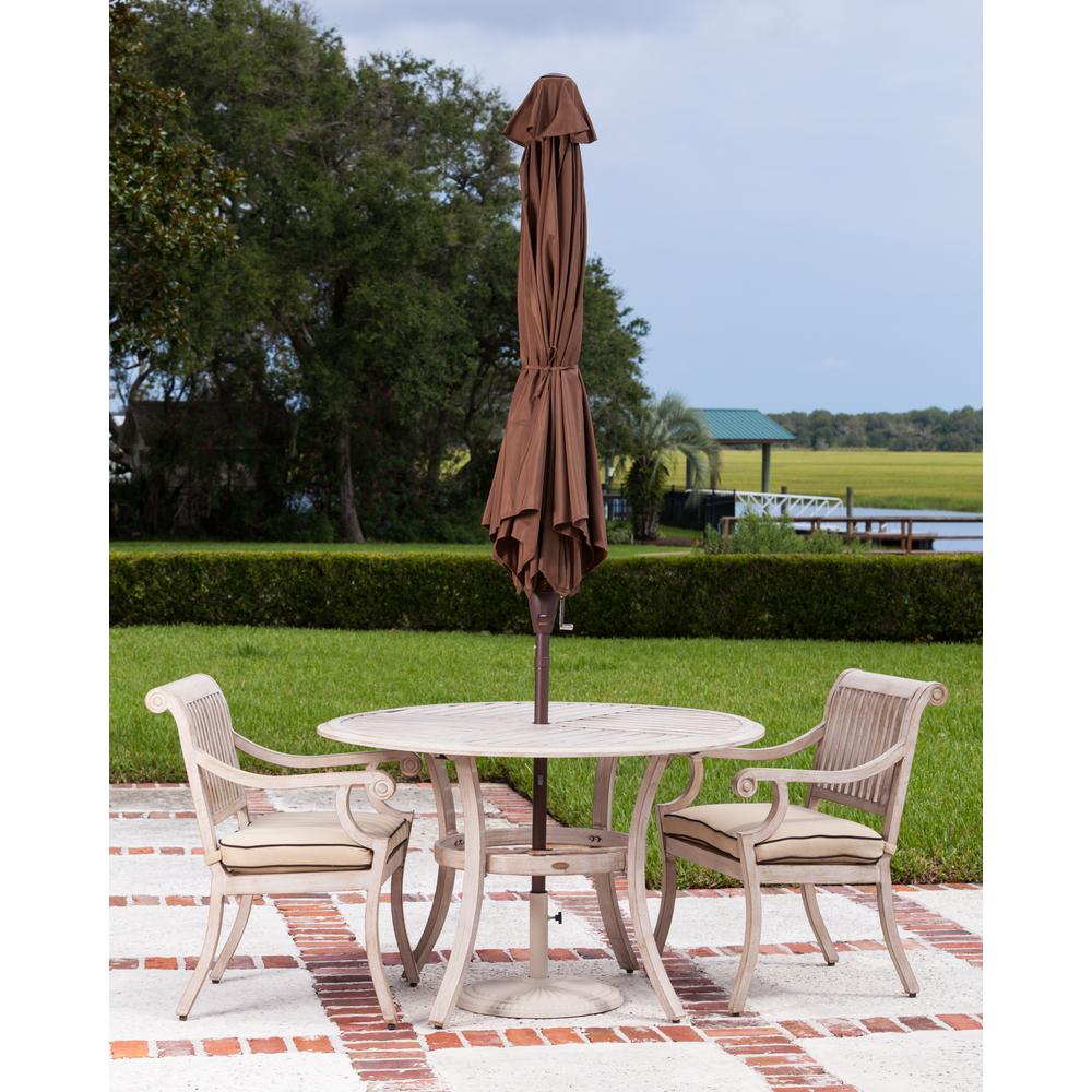 Patio Sense Grayton 9 Ft Aluminum Illuminated Market Patio Umbrella In Brown Solid 62425 The Home Depot