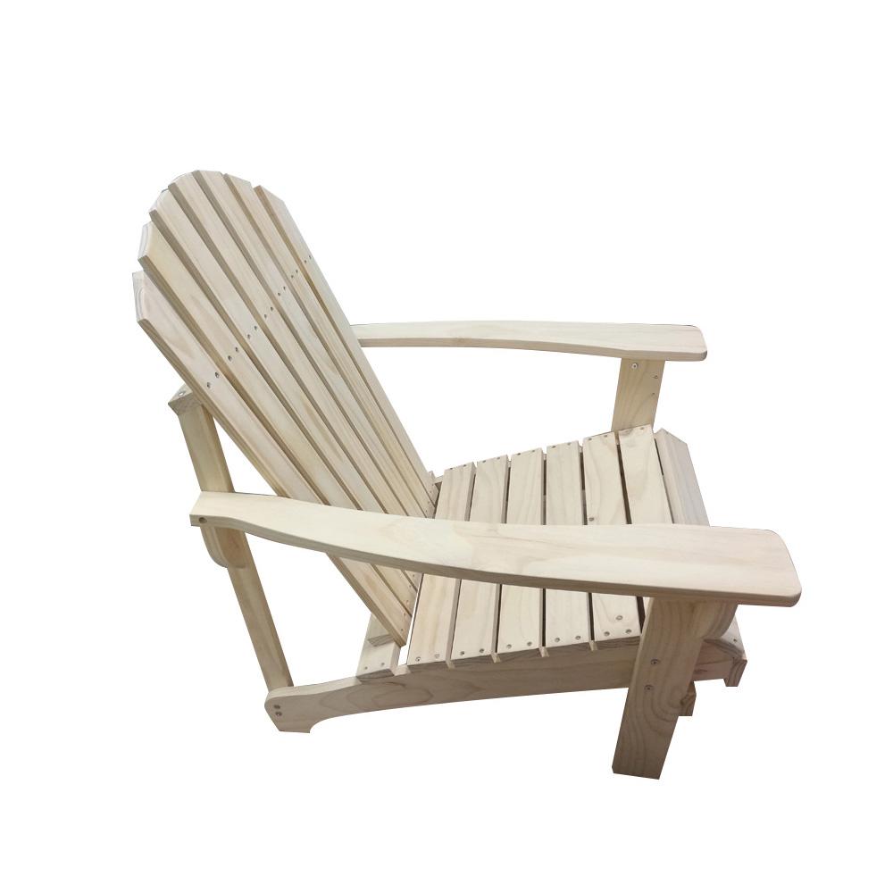 Hampton Bay Unfinished Stationary Wood Outdoor Adirondack Chair 2