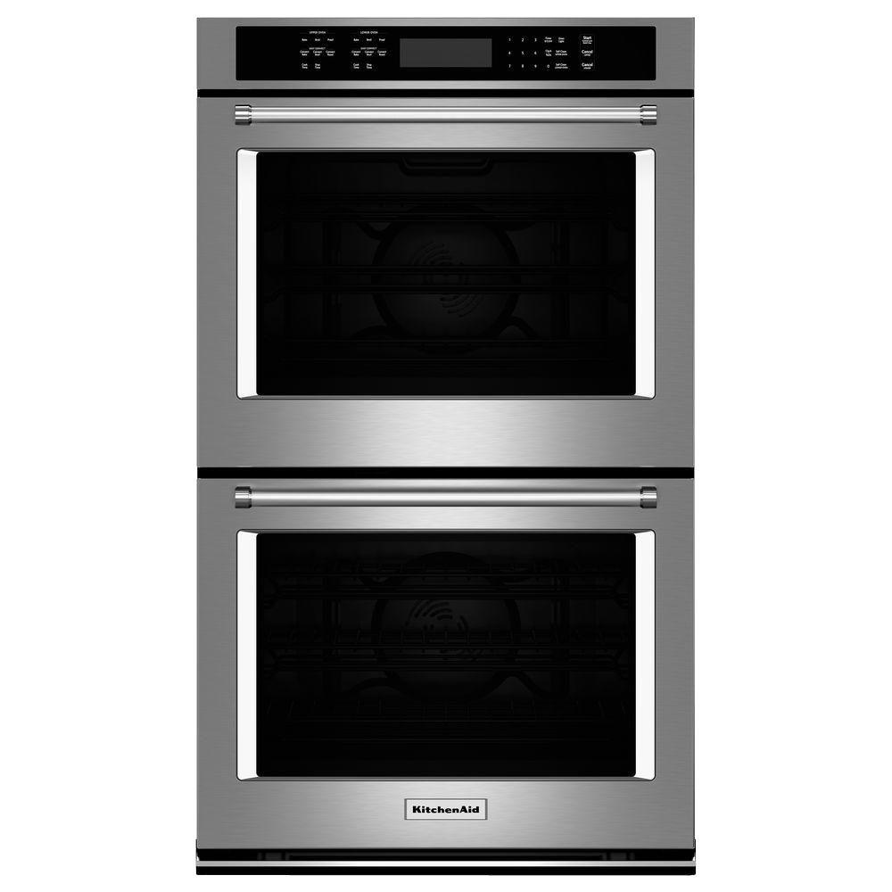 30 in. Double Electric Wall Oven Self-Cleaning with Convection in Stainless Steel