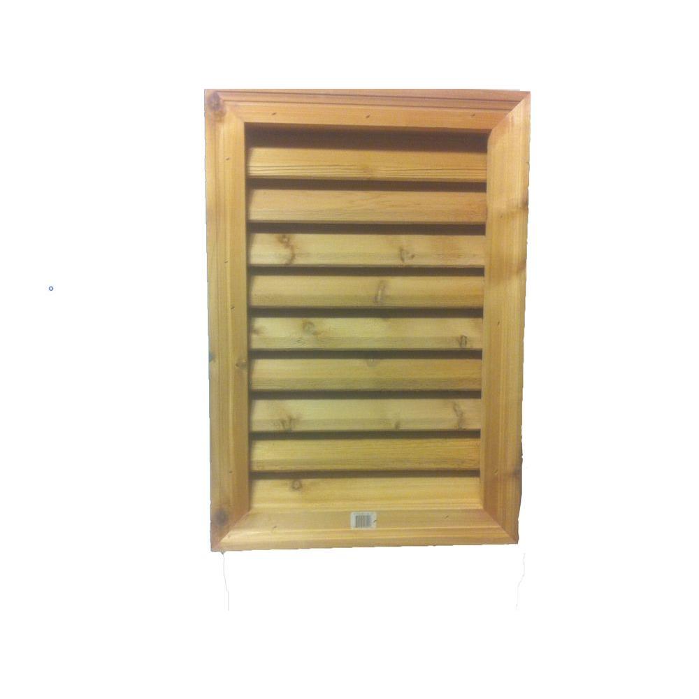 New Rectangular Louver Vent Durable Gable Western Red Cedar Wood 16 x 24 in
