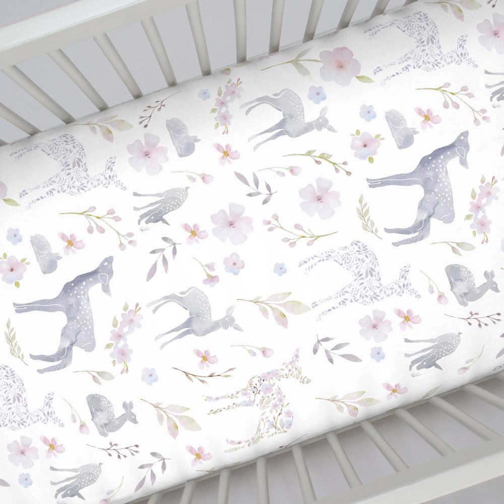 floral deer crib bedding