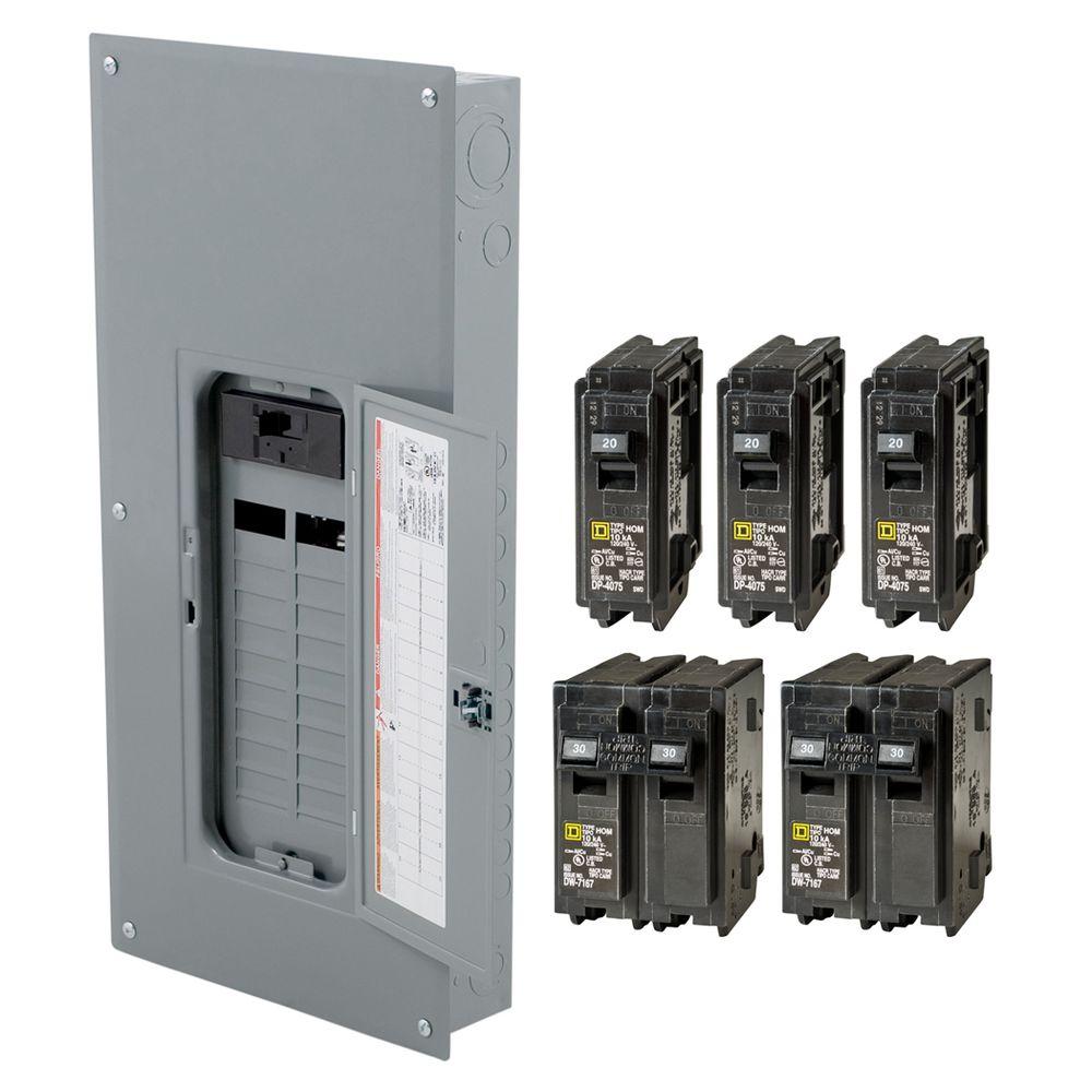 Square D 200Amp 20Space 40Circuit Indoor Main Breaker Panel Box Load