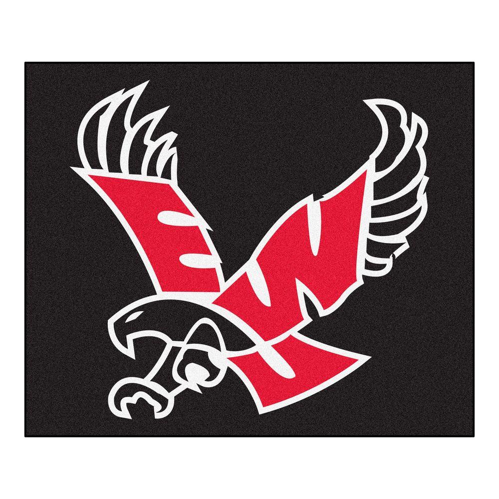 FANMATS NCAA Eastern Washington University Black 5 Ft X 6 Ft Area Rug   Black Fanmats Area Rugs 3005 64 1000 