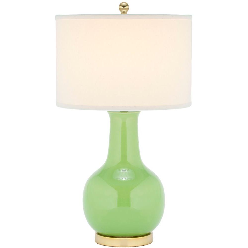 Safavieh 27 5 In Green Ceramic Paris Lamp With White Shade Lit4024g Green Ceramic Paris Lamp With White Shade
