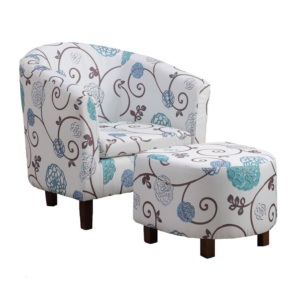 Nathaniel Home Sara Floral Tub Chair with Ottoman9201616 The Home Depot