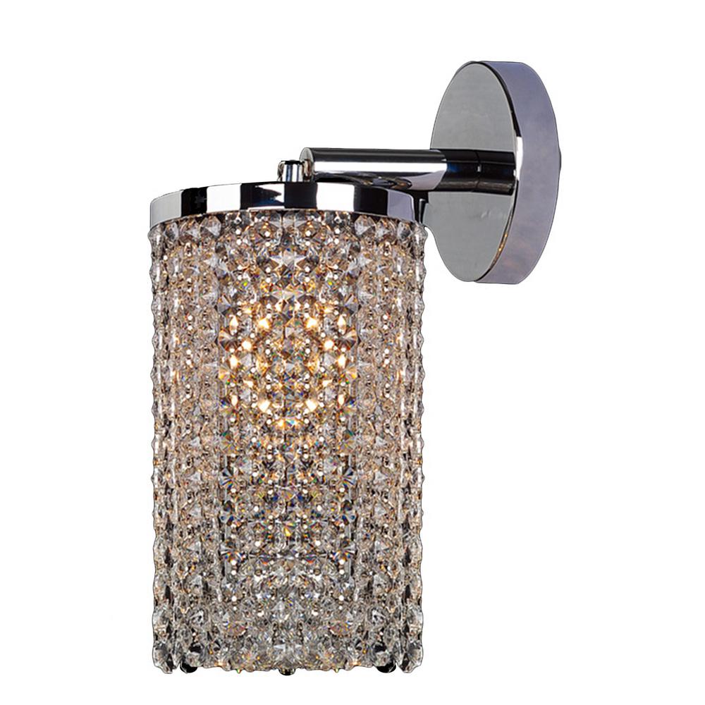 Worldwide Lighting Prism Collection 1Light Chrome Crystal Sconce
