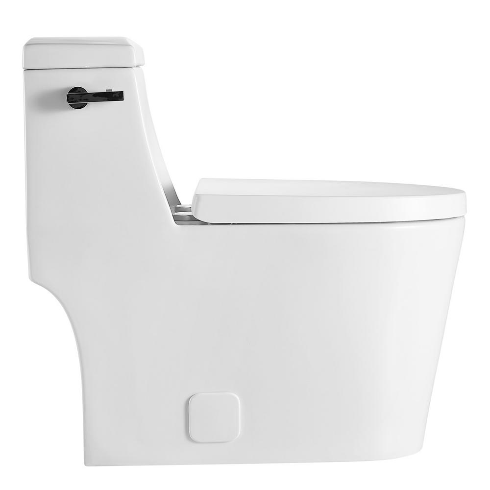 Bnk Modern White Round Ceramic Toilet 1 28 Gpf Toilet 360 Vortex Flush Technology And Left Joystick White Toilet One Piece Bnk Bl 118 Opt The Home Depot