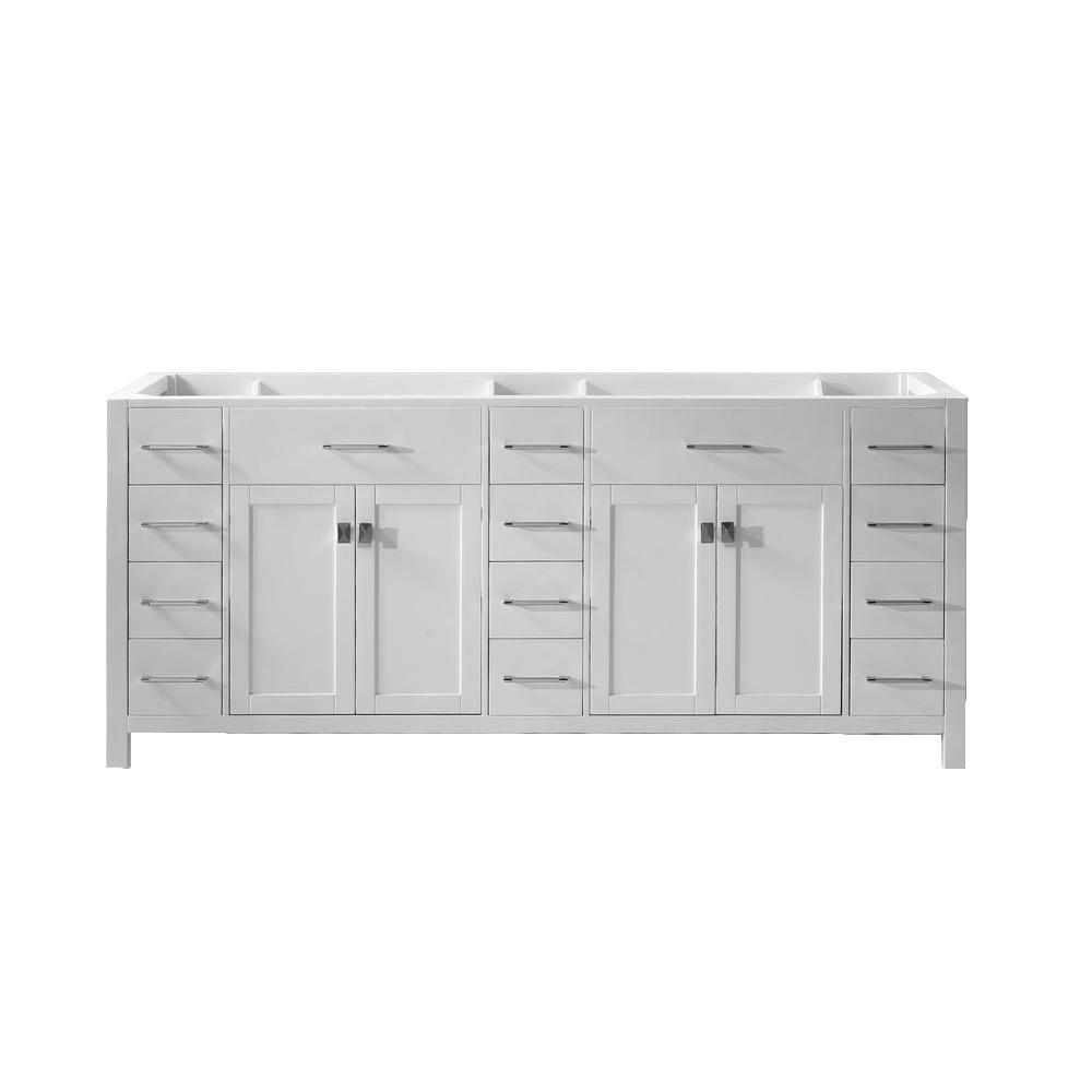 Virtu USA Caroline Parkway 78 in. W Bath Vanity Only in White