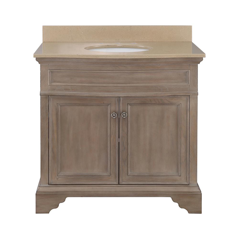 Home Decorators Collection Schofield 37 In W X 22 D Vanity Antique Ash With Engineered Stone Top Coffee White Sink