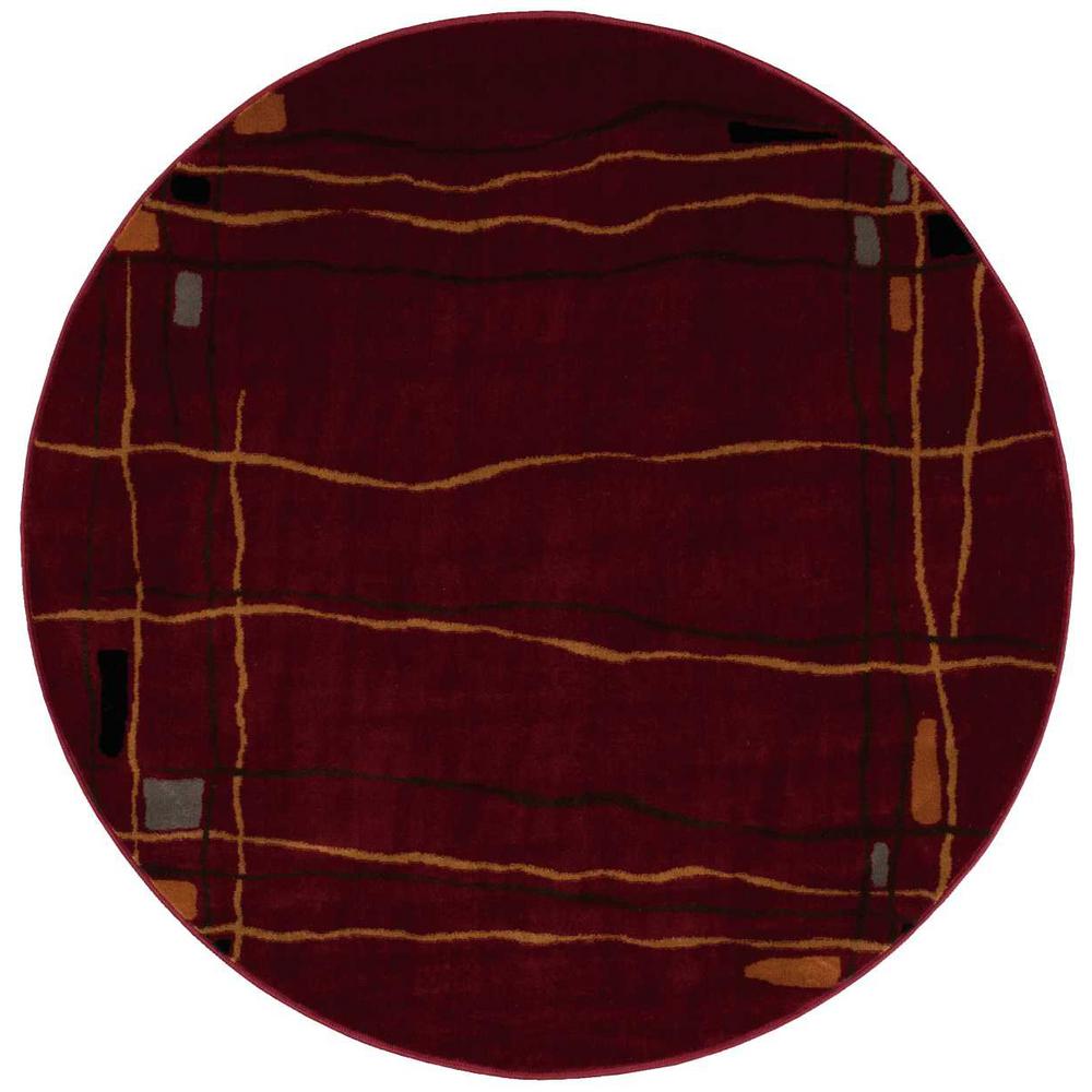 Nourison Overstock Ariel Brick 5 ft. 3 in. x 5 ft. 3 in. Round Area Rug