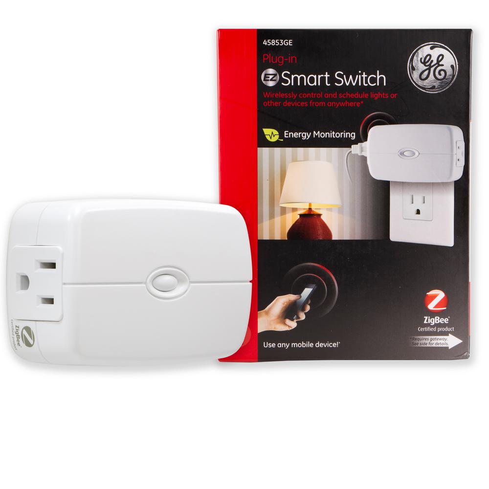Ge Zigbee Plug In Energy Monitoring Smart Switch 45853ge The Home Depot