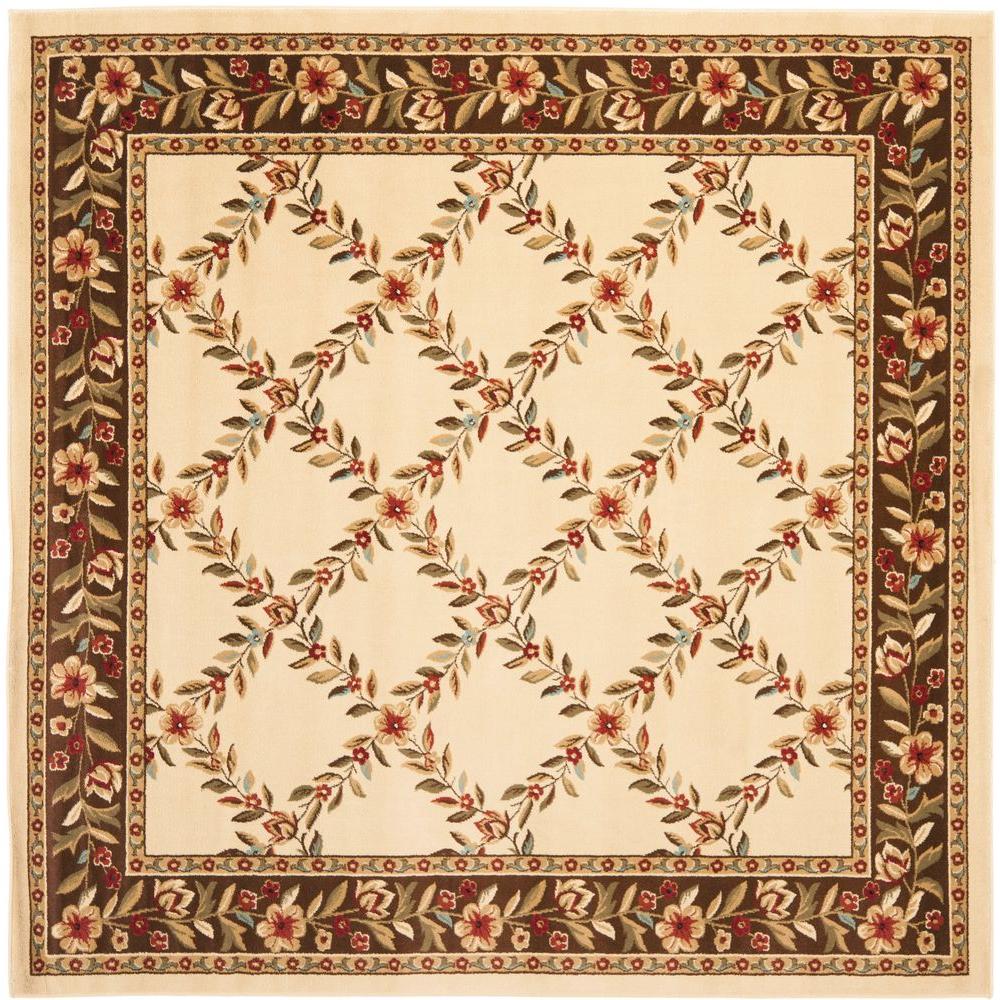 Safavieh Lyndhurst Ivory/Brown 7 ft. x 7 ft. Square Area RugLNH55712257SQ The Home Depot
