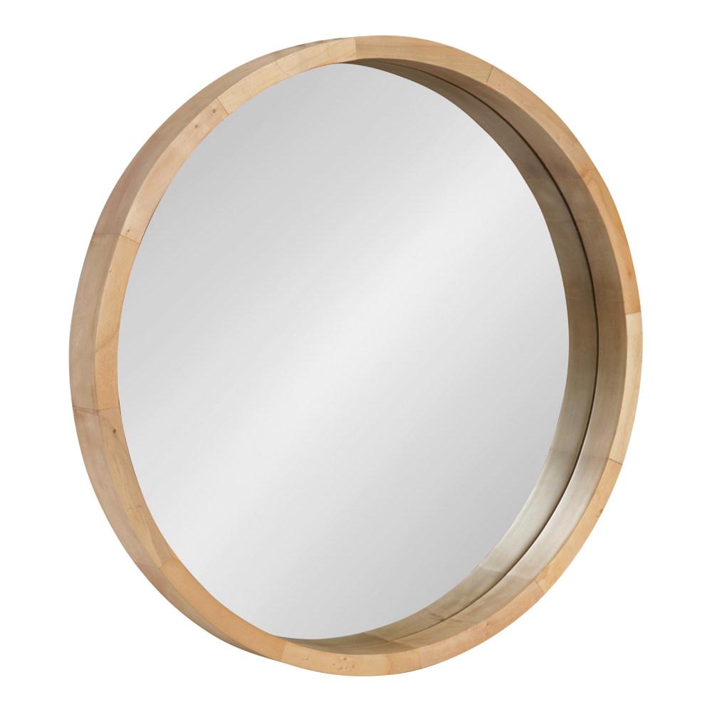 Kate And Laurel Hutton Round Natural Wall Mirror 214807