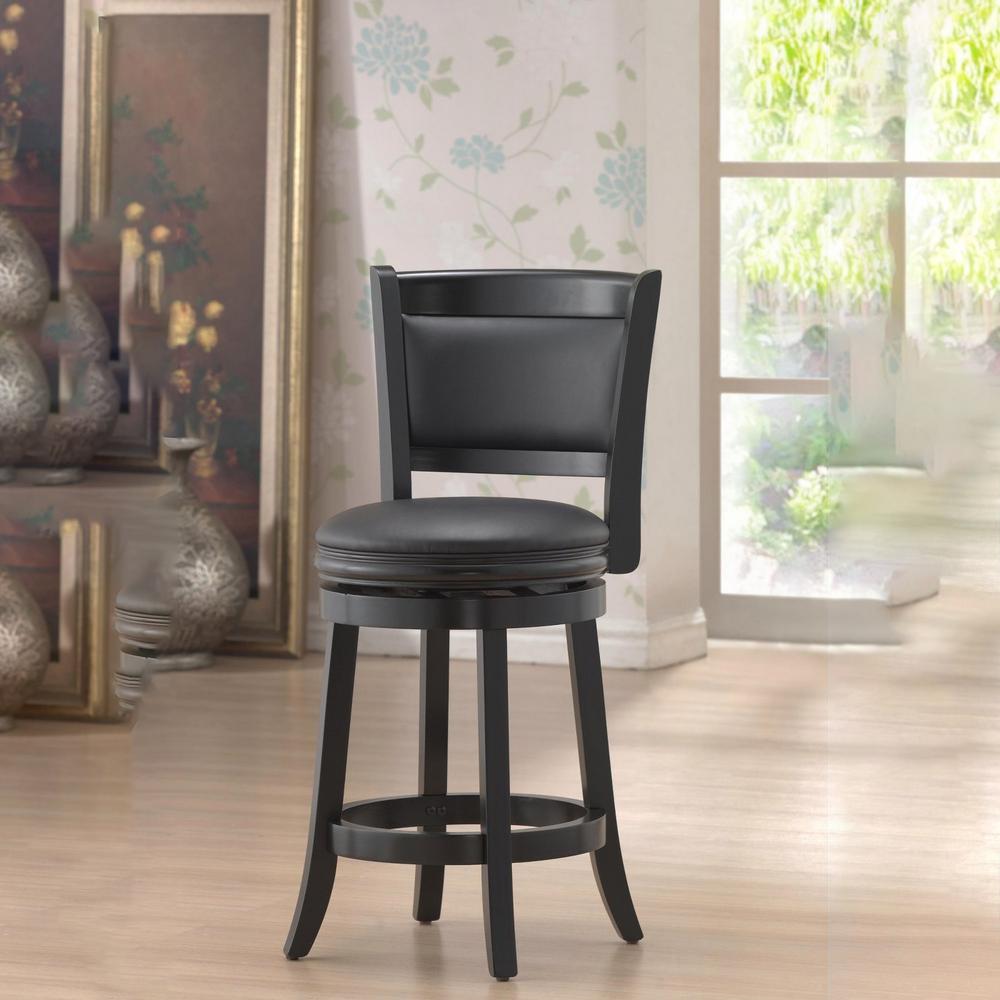 Boraam Augusta 24 In Black Swivel Cushioned Bar Stool 45824 The Internet 203457315 Boraam Augusta 24 In Black Swivel Cushioned Bar Stool