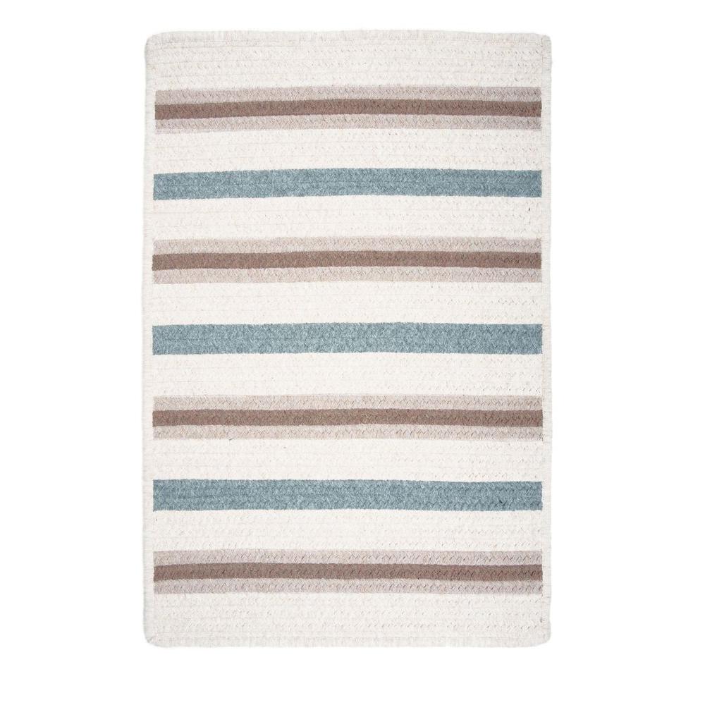 Kas Rugs Stripe Thrills Sand/Teal 7 ft. 9 in. x 9 ft. 9 in. Area Rug