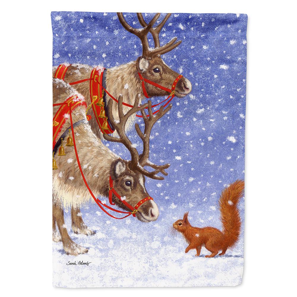 Caroline S Treasures 28 In X 40 In Polyester Reindeers Squirrel Flag Canvas House Size 2 Sided Heavyweight Asa2016chf The Home Depot