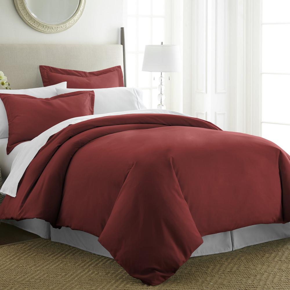 Becky Cameron Performance Burgundy Queen 3 Piece Duvet Cover Set