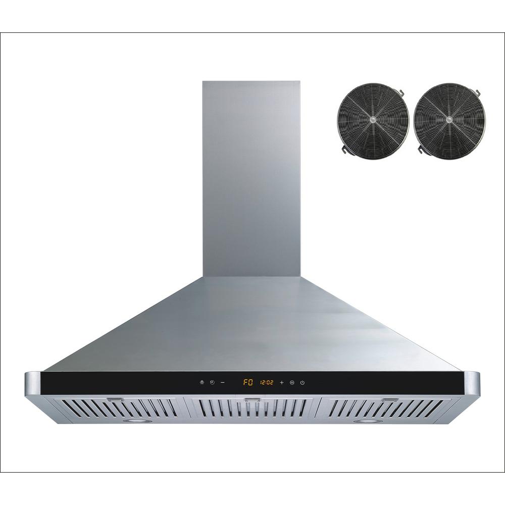 Winflo 36 in. Convertible Wall Mount Range Hood in Stainless Steel with