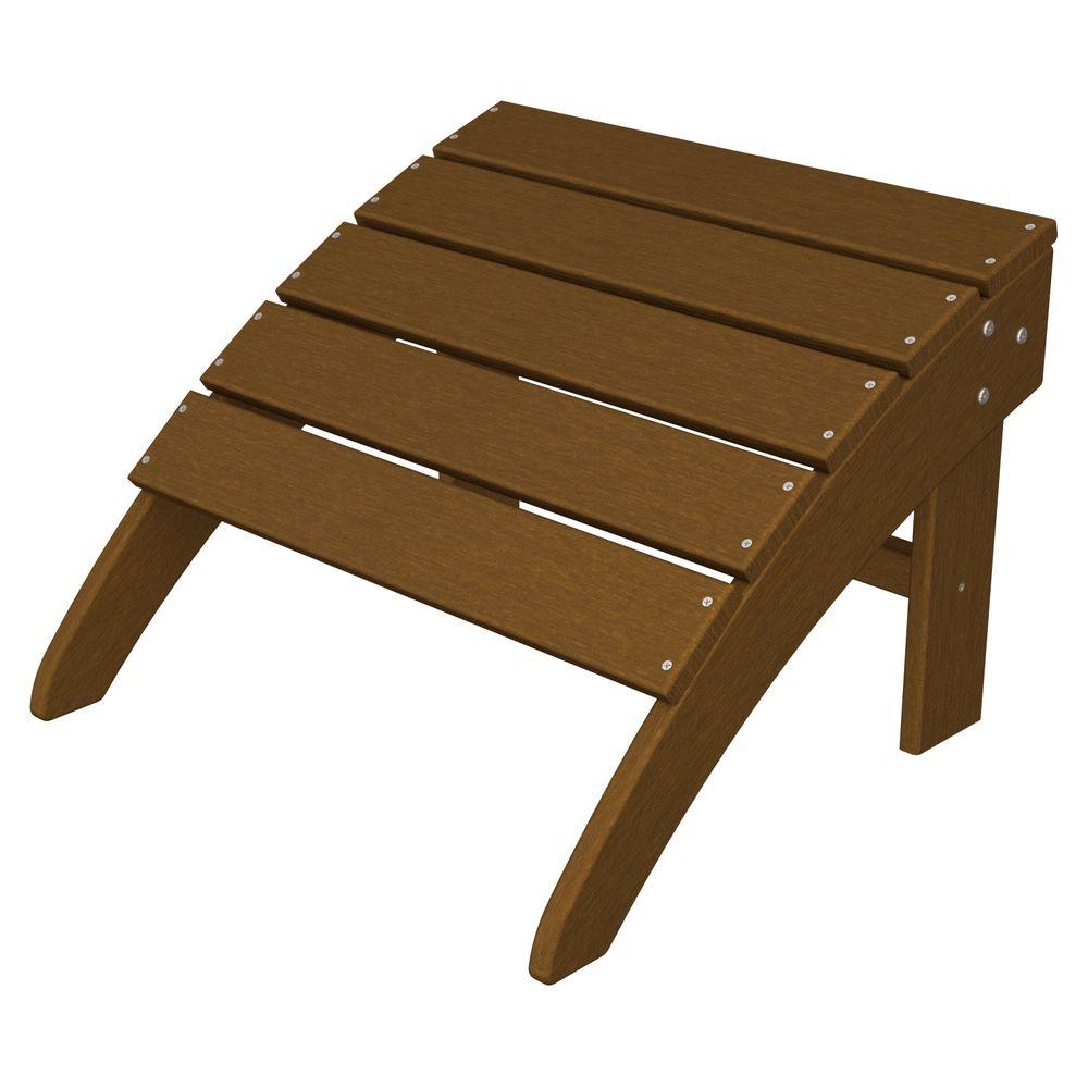 POLYWOOD South Beach Teak Adirondack Patio Ottoman-SBO22TE ...