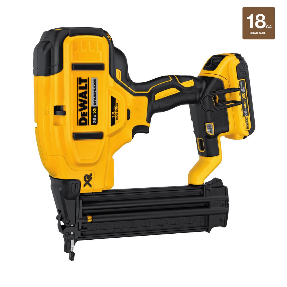 DEWALT 20-Volt Max Lithium-Ion 18-Gauge Cordless Brad ...