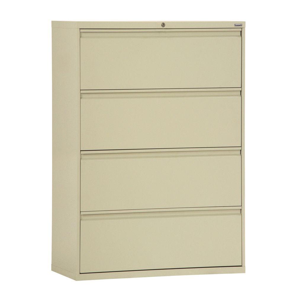 Sandusky 800 Series 36 In W 2 Drawer Full Pull Lateral File Cabinet In Putty Lf8f362 07 The Home Depot