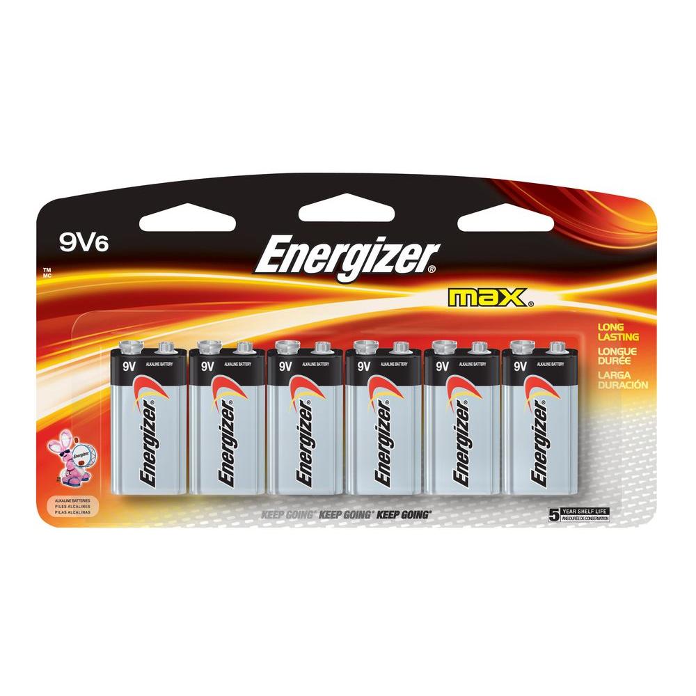 Energizer MAX Alkaline 9Volt Battery (6Pack)522SBP6H The Home Depot