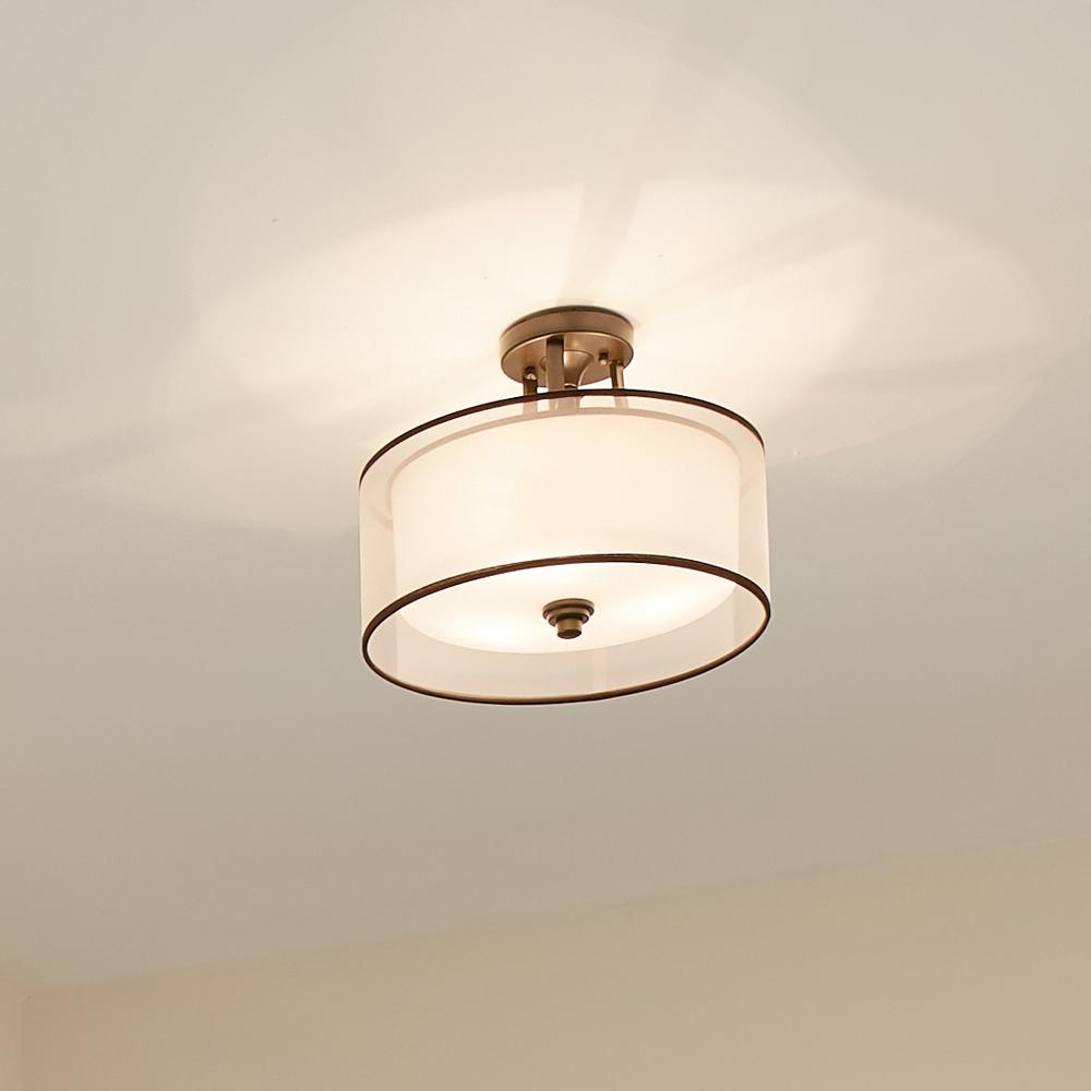 Kichler Lacey 3 Light Mission Bronze Semi Flush Mount Ceiling With Translucent Organza Outer Shade 42386miz The Home Depot - Kichler Lighting Flush Mount Ceiling Kichler Lacey 3 Light Mission Bronze Semi Flush Mount Ceiling With Translucent Organza Outer Shade 42386miz The Home Depot - Kichler Lighting Flush Mount Ceiling